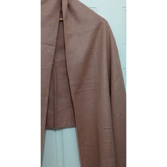 Mng womens long wrap scarf salmon blush pink soft fringe wool blend - Picture 6 of 9